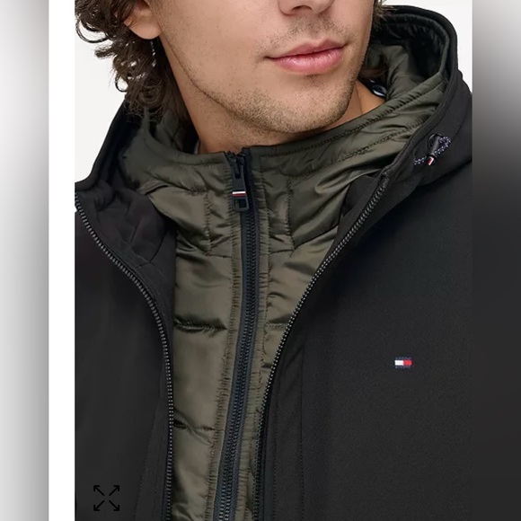 Host Pick Tommy Hilfiger Men’s Hoodie Bomber Combo Jacket. Heather gray. Size M - Picture 2 of 7